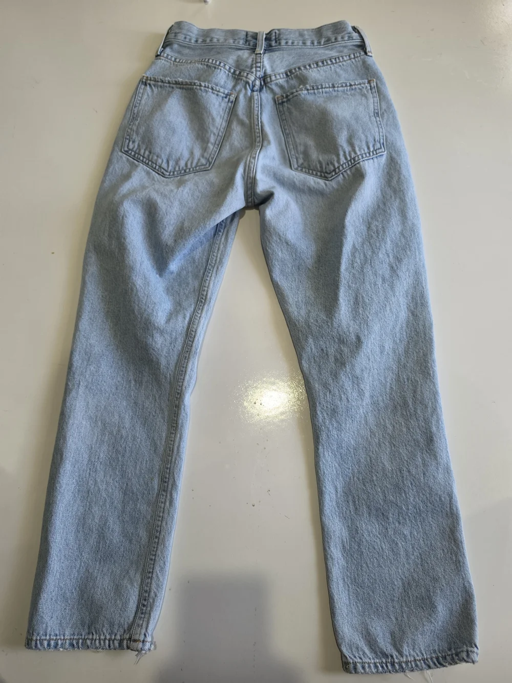 AGOLDE Light Blue Distressed Womans Jeans Size 25 Straight Legs